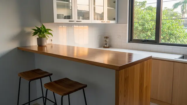 Meja Bar Dapur Kayu Minimalis