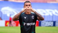 Striker Persikabo 1973, Ciro Alves menjadi bintang kemenangan 4-2 atas Persela Lamongan dalam laga lanjutan BRI Liga 1 2021/2022 pekan ke-14 di Stadion Sultan Agung, Bantul, Sabtu (27/11/2021). Tiga golnya tercatat sebagai hat-trick pertama sepanjang kompetisi. (Bola.com/Nandang Permana)