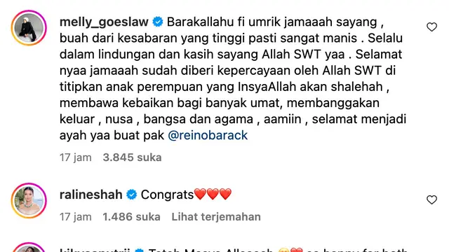 Melly Goeslaw menyelamati Syahrini yang melahirkan pada 1 Agustus 2024. (Foto: Dok. Instagram @princessyahrini)