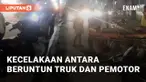 Kecelakaan terjadi di depan Ayam Penyet Surabaya, Kec. Tugu, Semarang (18/12/2024). Penyebab kecelakaan adalah Truck yang hendak putar balik di jalan agak gelap