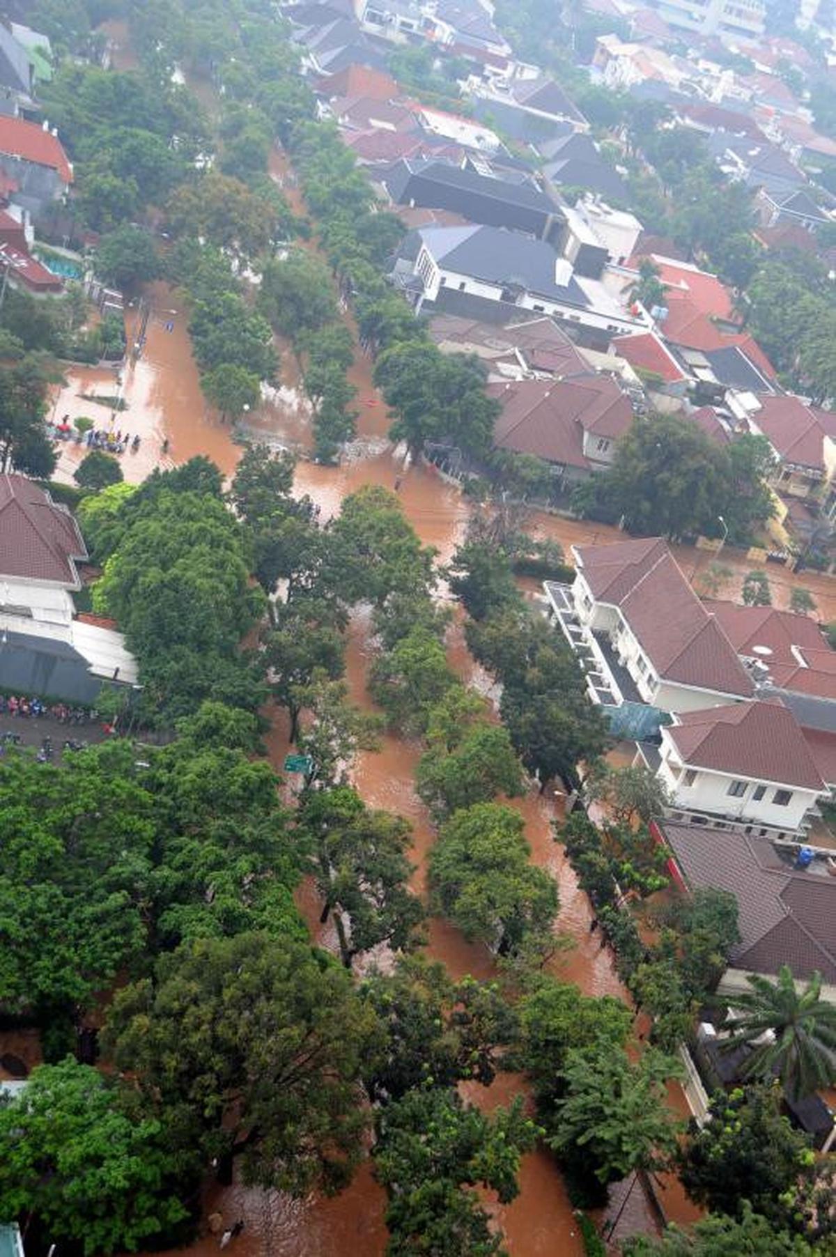 Jantung Kota Jakarta yang berubah menjadi 'sungai'