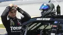 Dalam balapan superspeedway pertamanya musim lalu di Seri ARCA, Hailie Deegan berhasil finis di tempat kedua. (Foto: AP/John Bazemore)