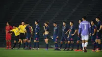 Timnas Thailand U-22 saat final Piala AFF U-22 2019 kontra Timnas Indonesia U-22 di Olympic Stadium, Phnom Penh (26/2/2019). (Bola.com/Dok. FAT)