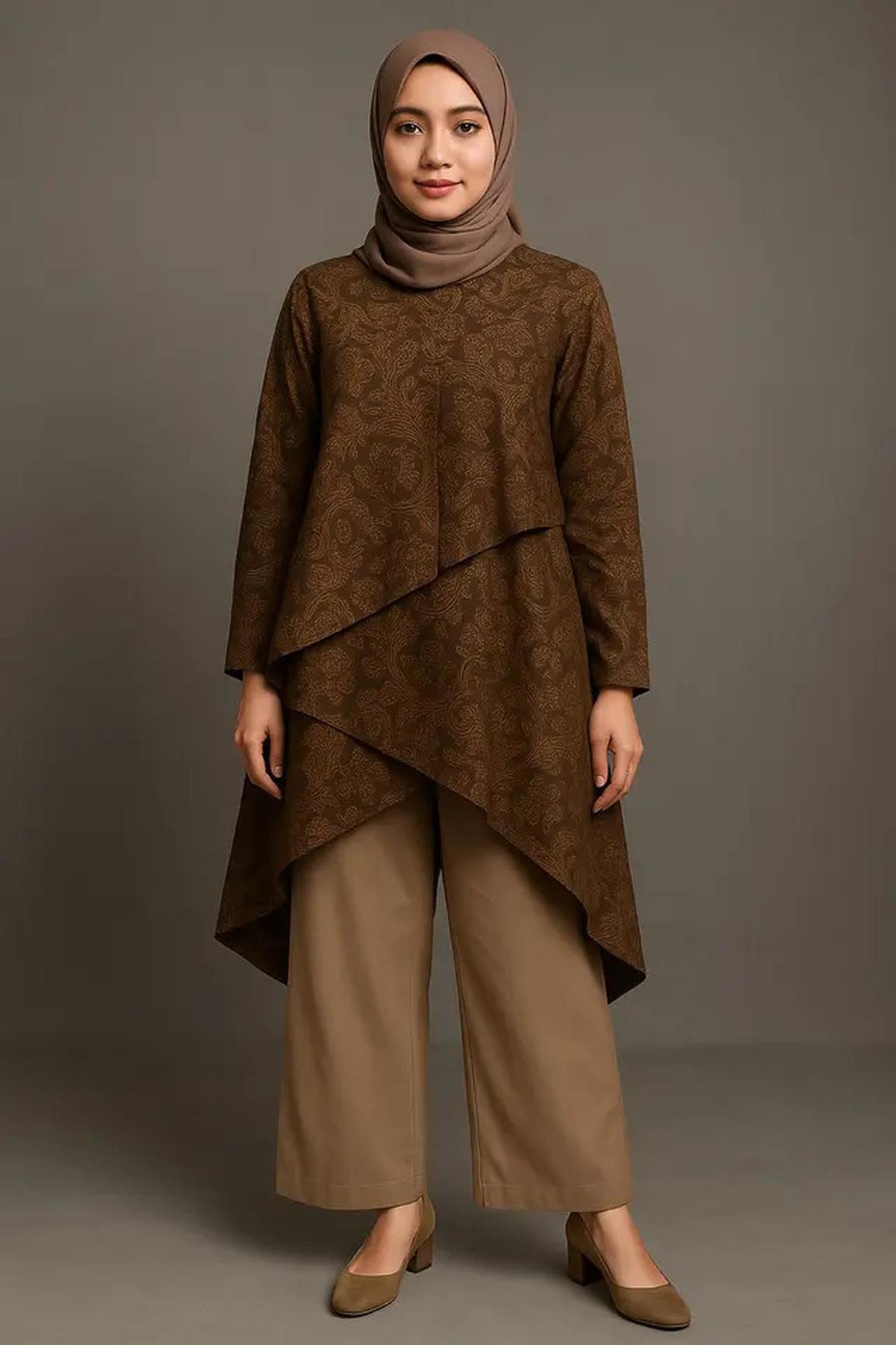 7 Model Atasan Batik Wanita Blouse Asimetris, Bikin Gaya ke Kantor Makin Elegan