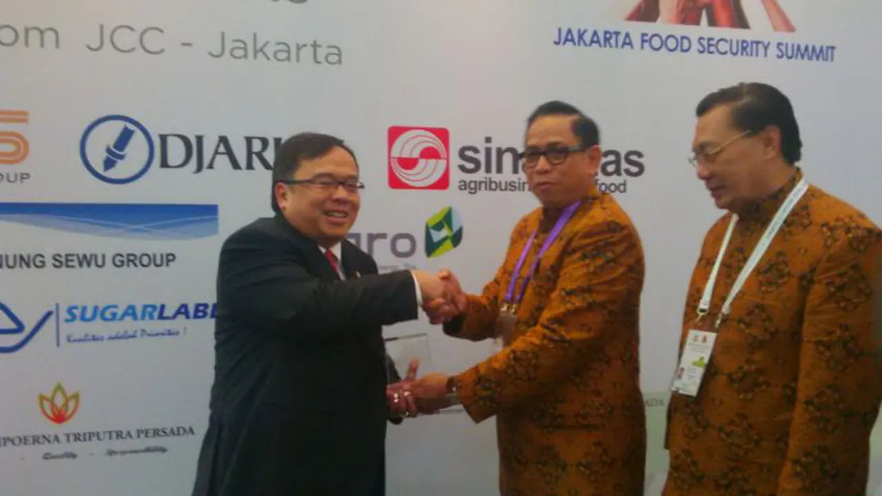 Menteri Keuangan Bambang Brodjonegoro saat acara Jakarta Food Security Summit di JCC, Senayan, Jakarta, Jumat (13/2/2015).