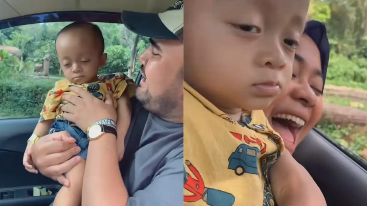 Viral Video Anak Tertidur di Taman Safari, Aksi Kocak Sang Ayah Bangunkan Anaknya ini Bikin Ngakak