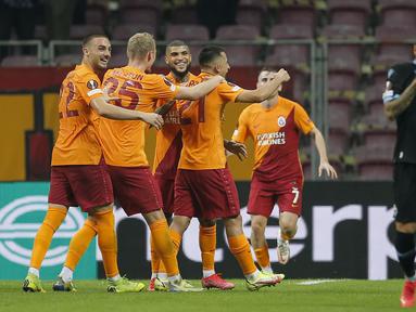 Galatasaray sukses meraih poin tiga usai unggul tipis atas tamunya, Lazio di matchday pertama fase grup Liga Europa 2021/2022. (AP Photo)
