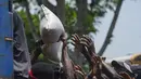 Warga berebut sekantong beras yang disumbangkan di dekat sebuah truk yang penuh dengan persediaan bantuan di Vye Terre, Haiti, Jumat (20/8/2021).  Bantuan swasta dan kiriman dari pemerintah AS dan lainnya tiba di semenanjung barat daya negara itu. dilanda. (AP Photo/Fernando Llano)