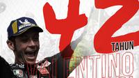 42 tahun Valentino Rossi. (Bola.com/Dody Iryawan)