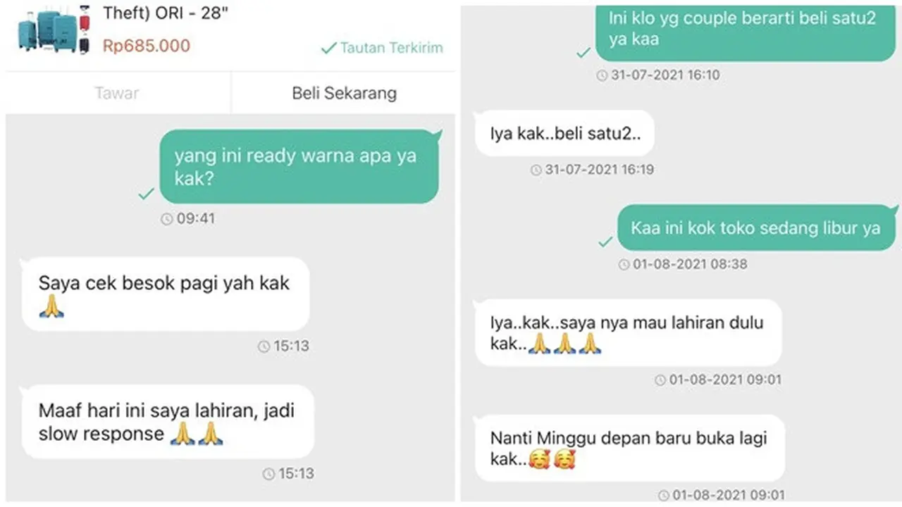 6 Balasan Penjual Online Shop Jelang Melahirkan Ini Bikin Senyum Tipis