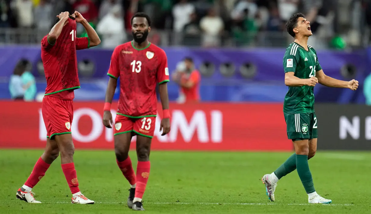Kemenangan dramatis ini menegaskan posisi Arab Saudi sebagai salah satu tim kuat di Piala Asia 2023. (AP Photo/Aijaz Rahi)