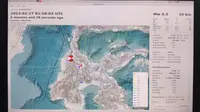 Gempa Megnitudo 5,5 mengguncang Sigi, Sulteng, Senin (27/2/2023), pukul 08.26.02 WIB. (Liputan6.com/ BMKG)
