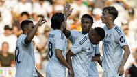 Momen selebrasi skuad Real Madrid di laga uji coba lawan WSG Tirol (Official X Real Madrid)