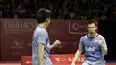 Ganda putra Indonesia, Kevin Sanjaya/Marcus Gideon, mengalahkan wakil India, Satwiksairaj Rankireddy/Chirag Shetty pada laga Indonesia Masters 2018 di Istora Senayan, Sabtu (27/1/2018). Kevin/Marcus menang 21-14, 21-11. (Bola.com/M Iqbal Ichsan)