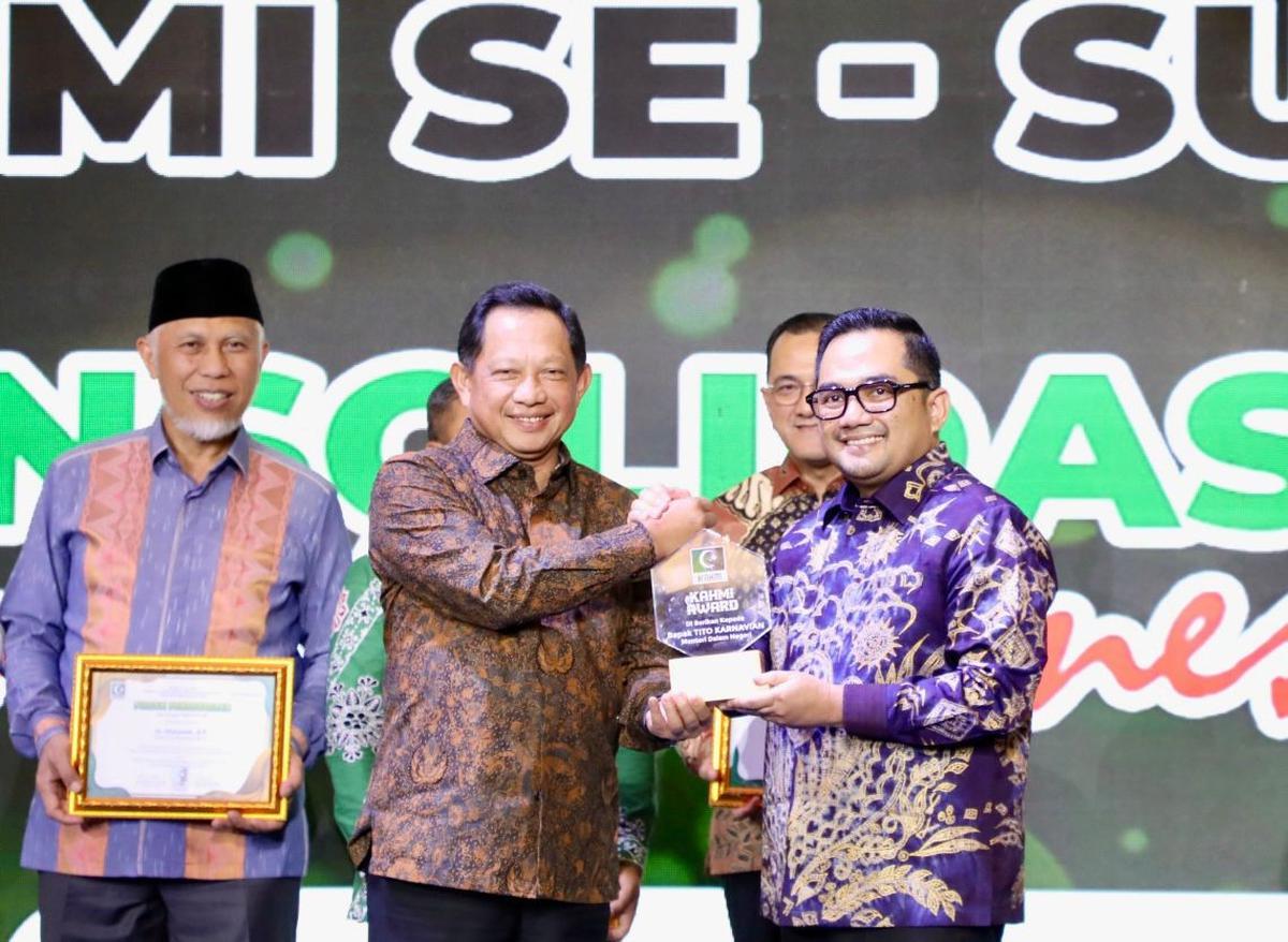 Mendagri Muhammad Tito Karnavian saat menghadiri Pertemuan Regional KAHMI se-Sumatera