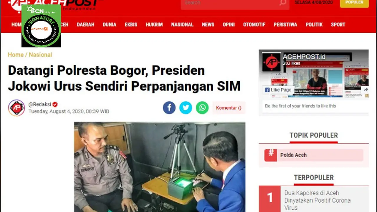 Penelusuran Klaim Foto Jokowi Datangi Polresta Bogor Mengurus SIM Sendiri