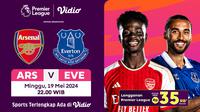 Siaran Langsung Arsenal Vs Everton di Vidio. (Sumber: dok. vidio.com)