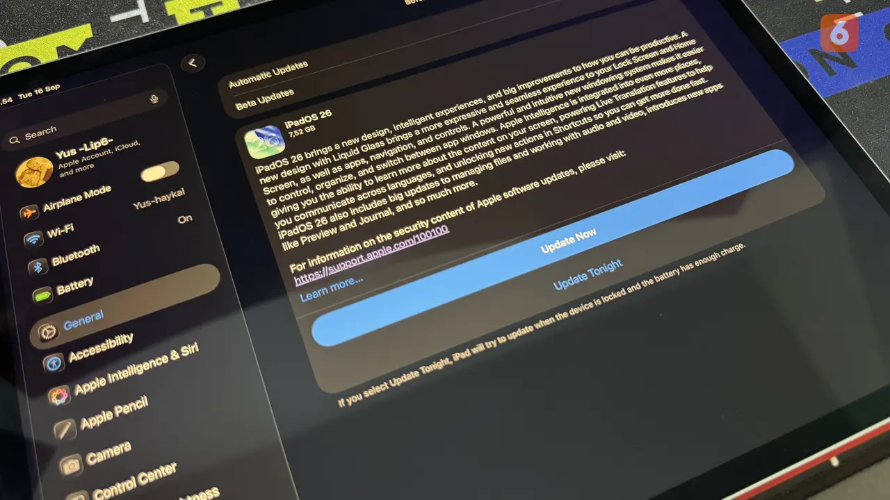 Update iPadOS 26