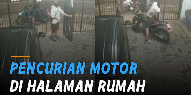 VIDEO: Rekaman CCTV Pencurian Motor Trail di Halaman Rumah