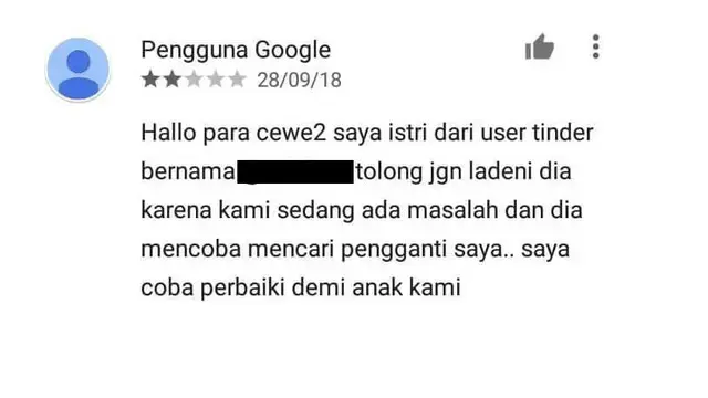 6 Komentar Orang Ngadu Soal Pasangannya di Play Store Ini Bikin Tepuk Jidat