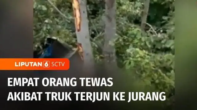 Diduga rem blong, mobil truk yang membawa puluhan warga ke tempat wisata di Aceh Besar, Aceh, terjun ke jurang. Akibatnya, empat orang penumpang tewas di lokasi dan puluhan orang terluka.