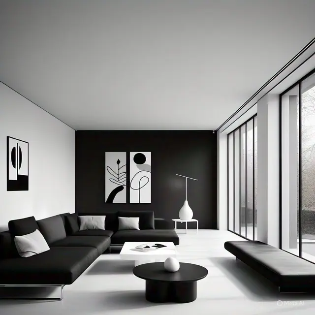 Desain Interior Kamar Minimalis dengan Warna Cat Monokrom Hitam-Putih