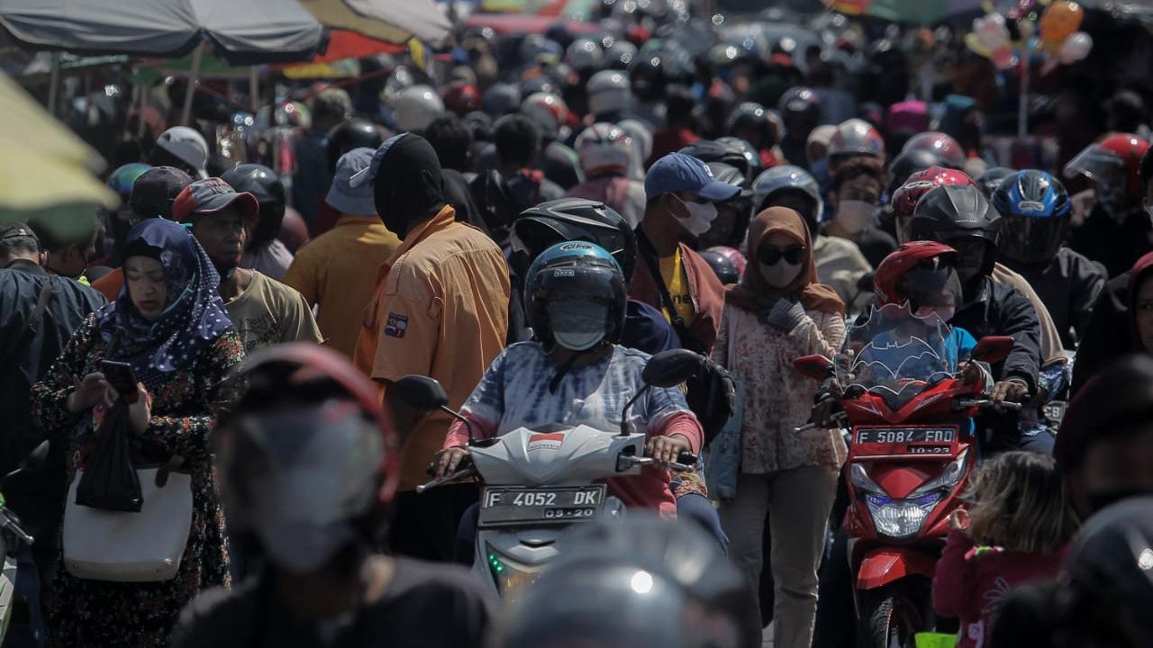 Situasi Pasar Anyar atau Pasar Kebon Kembang, Bogor, jelang lebaran di tengah pandemi Corona