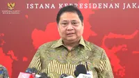 Menteri Koordinator Bidang Perekonomian Airlangga Hartarto usai mengikuti Rapat Terbatas di Istana Kepresidenan dengan agenda Kebijakan Insentif Fiskal Sektor Properti, Selasa (24/10/2023). (Dok Kemenko Perekonomian)