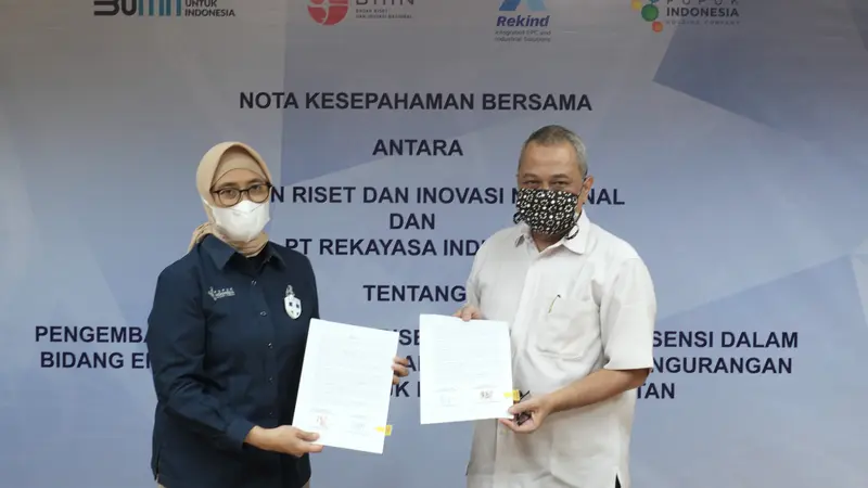 PT Rekayasa Industri (Rekind) bersama Badan Riset dan Inovasi Nasional (BRIN) sepakat melaksanakan kerjasama untuk mengembangkan lisensi teknologi