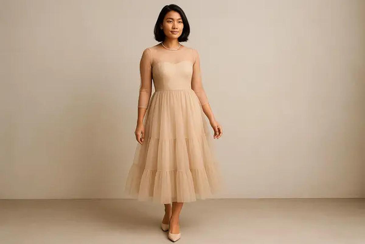 8 Model Dress Tile Modern Non Hijab Populer di 2025,  Tampil Glamor Tanpa Terlihat Berlebihan