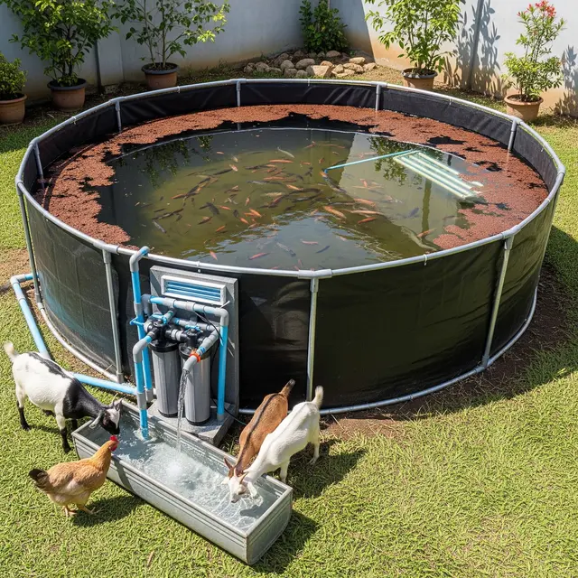 Kolam Ikan Mini di Pekarangan Rumah yang Airnya Bisa untuk Minum Ternak (Gemini AI)