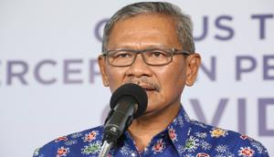 Juru Bicara Penanganan COVID-19 di Indonesia, Achmad Yurianto saat konferensi pers Corona di Graha BNPB, Jakarta, Sabtu (18/4/2020). (Dok Badan Nasional Penanggulangan Bencana/BNPB)