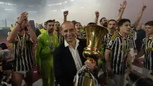 Pelatih Juventus, Massimiliano Allegri, berhasil membawa timnya meraih kemenangan 1-0 atas Atalanta pada laga final Coppa Italia musim ini di Stadio Olimpico, Roma, Kamis (16/5/2024) dini hari WIB. Hasil tersebut membuat Juve keluar sebagai juara di ajang itu. (AP Photo/Gregorio Borgia)