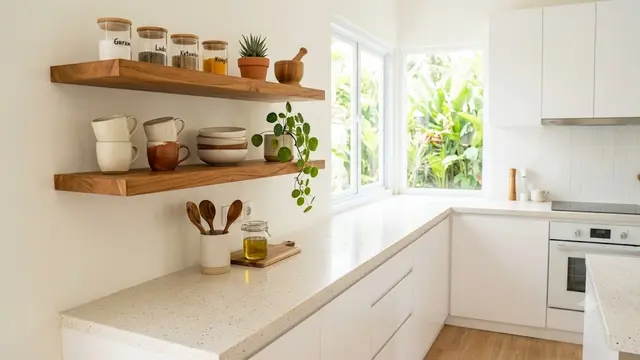 Inspirasi Dapur dengan Ambalan Sudut