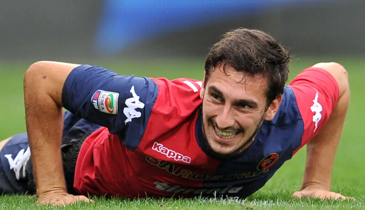 Sebelum bermain untuk Fiorentina, Davide Astori sempat bergabung dengan AC Milan (2006-2008) dan juga Cagliari (2008-2016).  (AFP/Simone Ferraro)