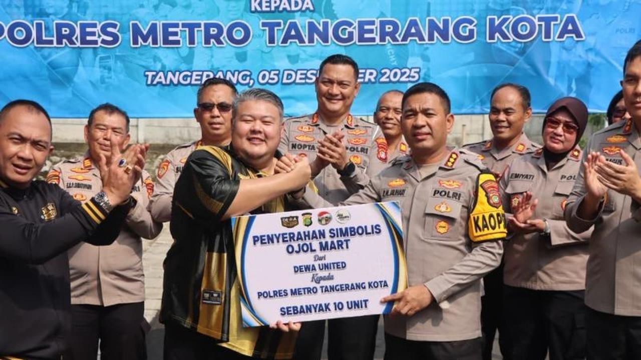 Polres Tangerang Terima 10 Ojol Mart dari Dewa United, Perkuat Pelayanan Masyarakat