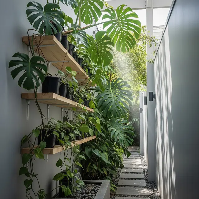 Kebun Monstera untuk Lorong Samping Rumah (AI Generated)
