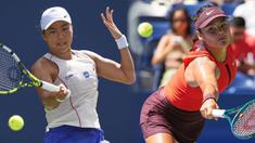 Laga seru akan tersaji dalam pertandingan putaran kedua US Open 2025 antara petenis tunggal putri Indonesia, Janice Tjen melawan petenis tunggal putri Inggris sekaligus juara US Open 2021, Emma Raducanu. (Foto kolase: AP Photo)
