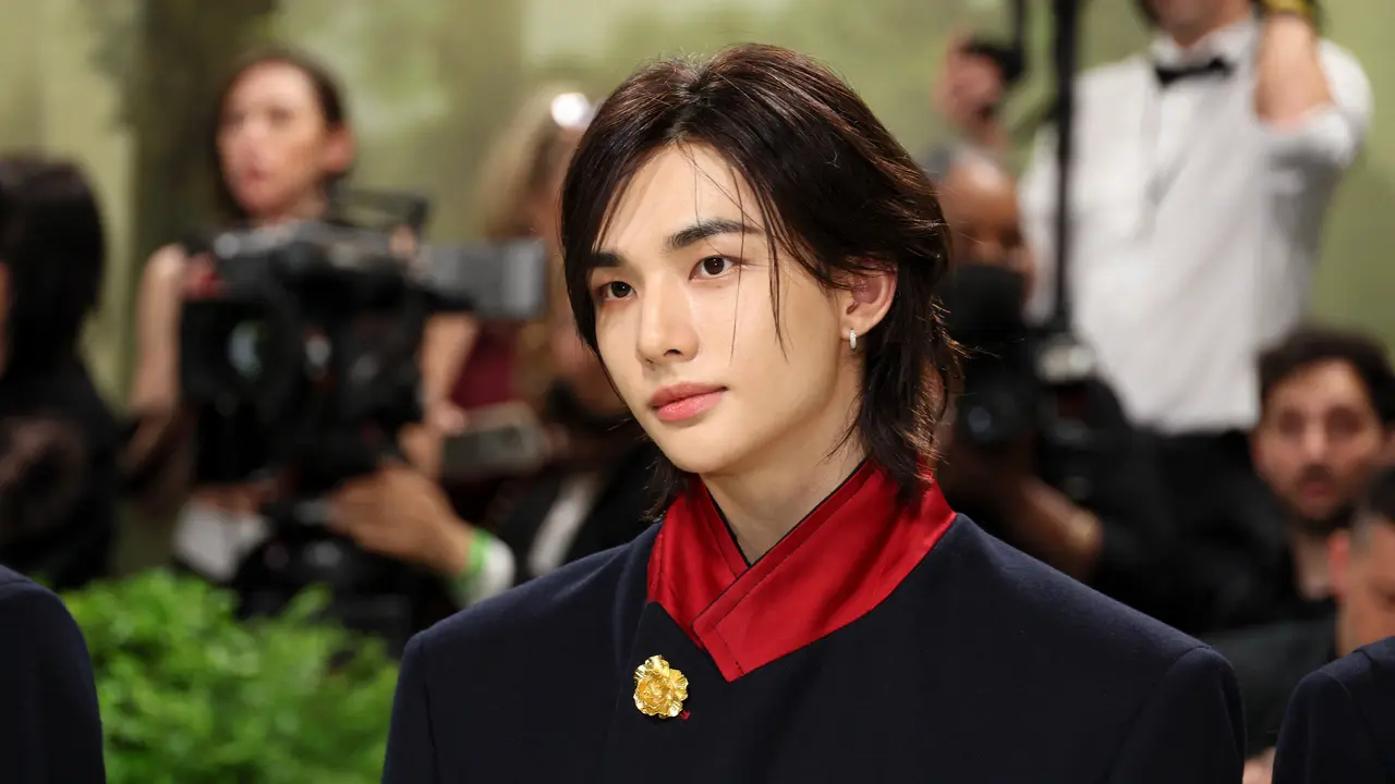 Hyunjin Stray Kids di Met Gala 2024. ( Dia Dipasupil / GETTY IMAGES NORTH AMERICA / Getty Images via AFP)