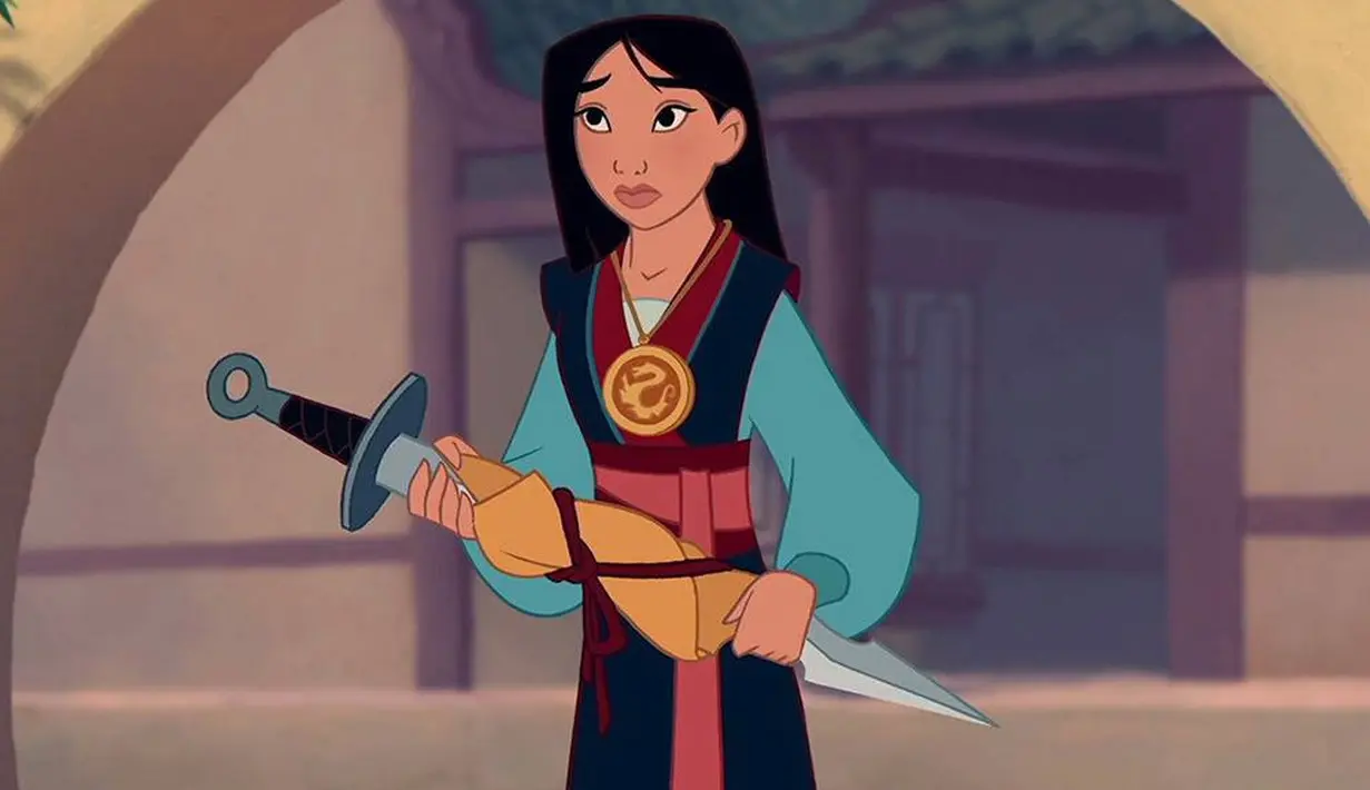 Dalam film Mulan, ia menulis menggunakan tangan kiri sementara memegang pegang dengan tangan kanan. Mulan sendiri mungkin seorang ambidextrous. (Disney)