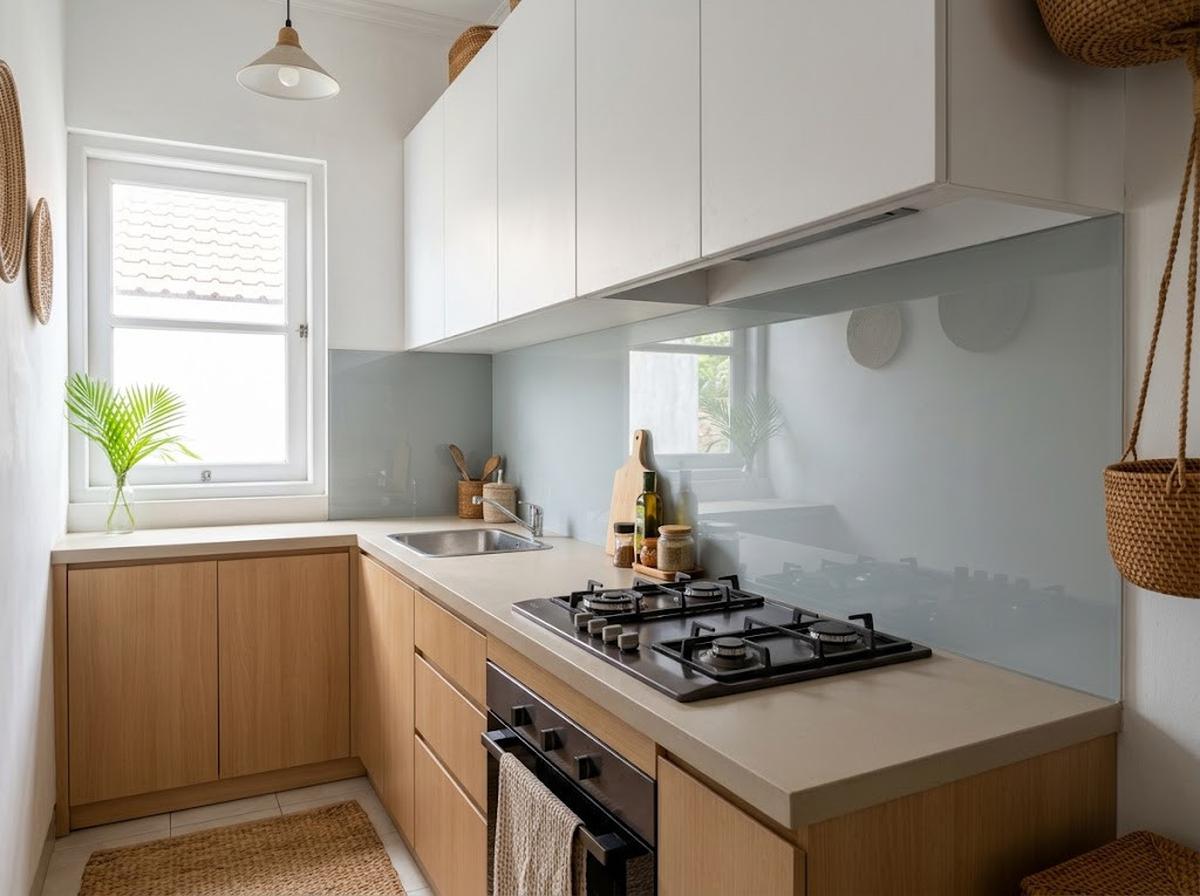 Backsplash Kaca Tempered