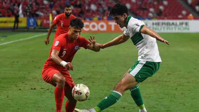 Foto: Buyarnya Kemenangan Timnas Indonesia atas Singapura Lewat Aksi Anak Fandi Ahmad di Laga Leg Pertama Semifinal Piala AFF 2020