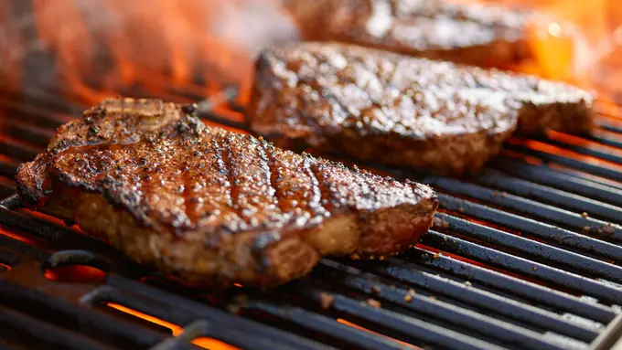 memanggang daging panggang bakar daging bbq steak