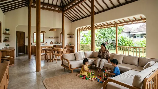 Desain Rumah 1 Lantai Ramah Anak di Desa