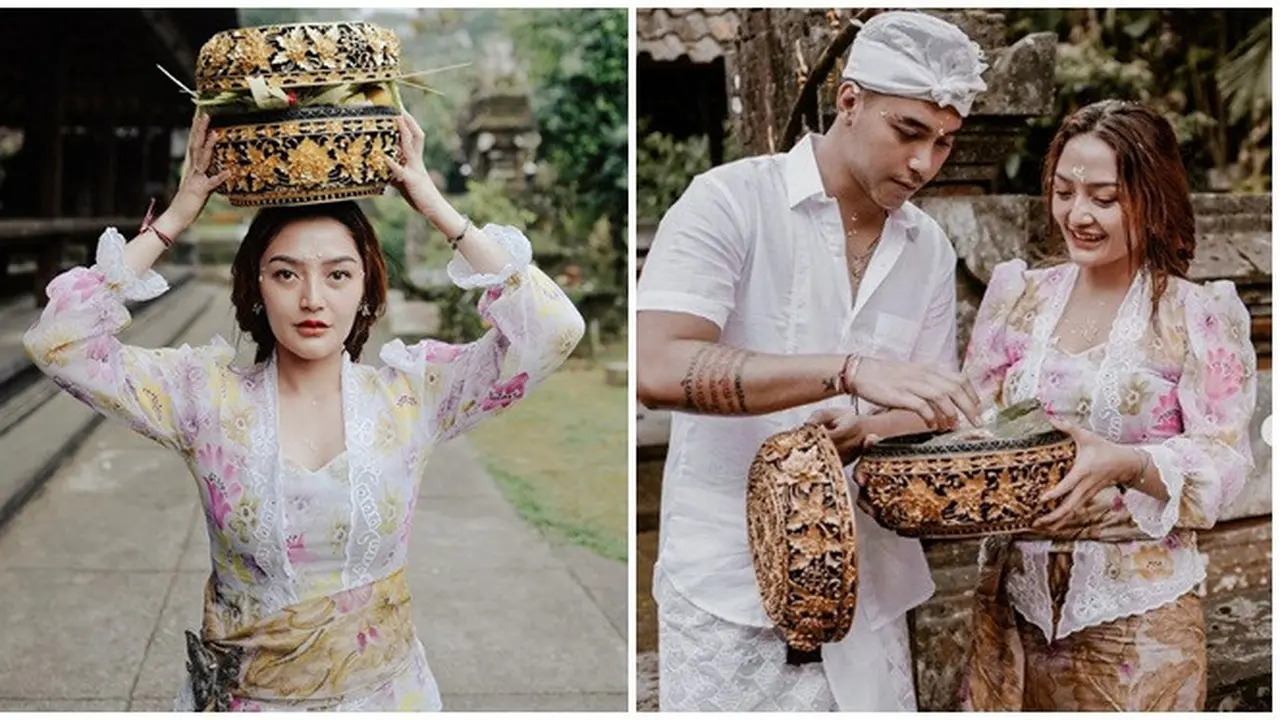 6 Potret Siti Badriah dan Suami Pakai Baju Adat Bali, Memesona