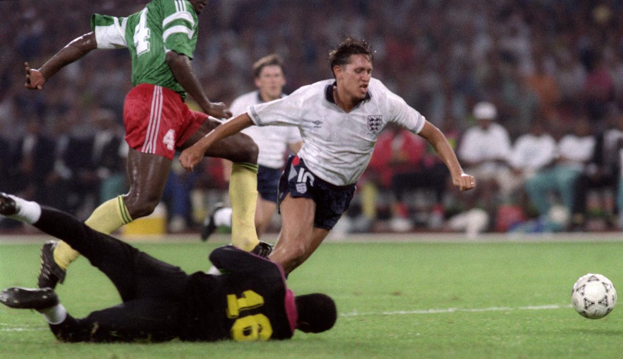 Gary Lineker dipercaya menjadi kapten utama Timnas Inggris pada rentang tahun 1990 hingga 1992, termasuk di Piala Eropa 1992 saat Tim Dinamit Denmark menjadi juara. (AFP/Patrick Hertzog)