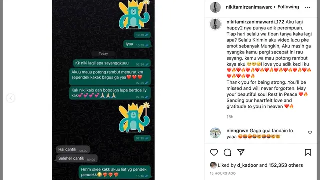Unggahan Nikita Mirzani soal Laura Anna. (Foto: Instagram @nikitamirzanimawardi_172)