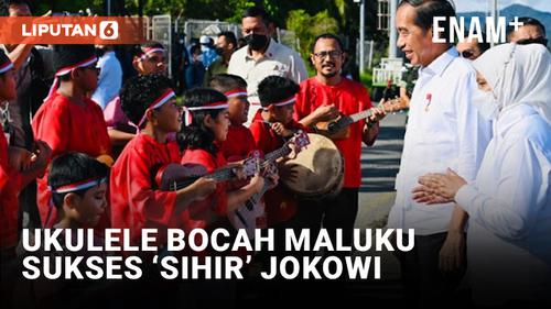 VIDEO: Jokowi Disambut Musik Ukulele Anak-anak Maluku Saat Transit di Ambon