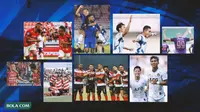 Kolase - Selebrasi Gol Bali United, Madura United, PSIS, dan Persik (Bola.com/Adreanus Titus)