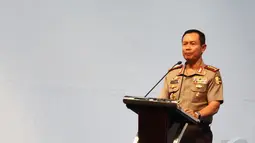  Kapolri, Jenderal Sutarman, kembali mengingatkan agar mempertahankan kenetralannya dalam situasi politik yang kini kian memanas, Bogor, Selasa (3/6/2014) (Liputan6.com/Faizal Fanani)